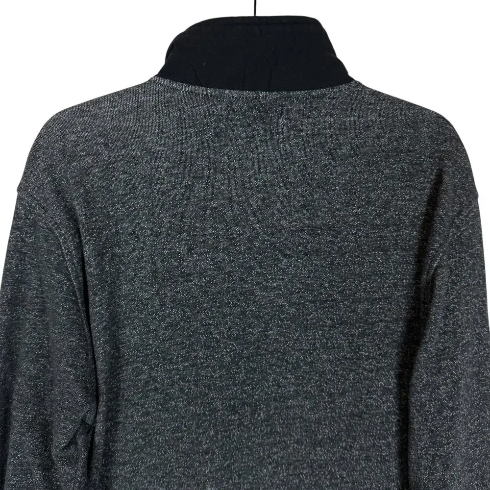 Banana Republic Sweatshirt Men Medium Gray Full Zip Cotton Long Sleeve Mock Neck